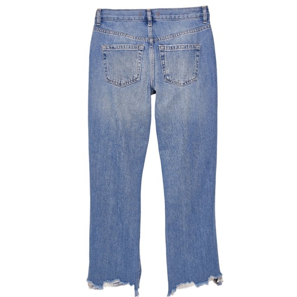 Free People Maggie Mid-Rise Straight-Leg Jeans light stone Wash Sz 26 - Picture 10 of 17